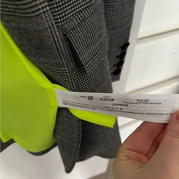 TWINSET MYFO X ACTITUDE CHECKED OVER BLAZER - Picture 6 of 6